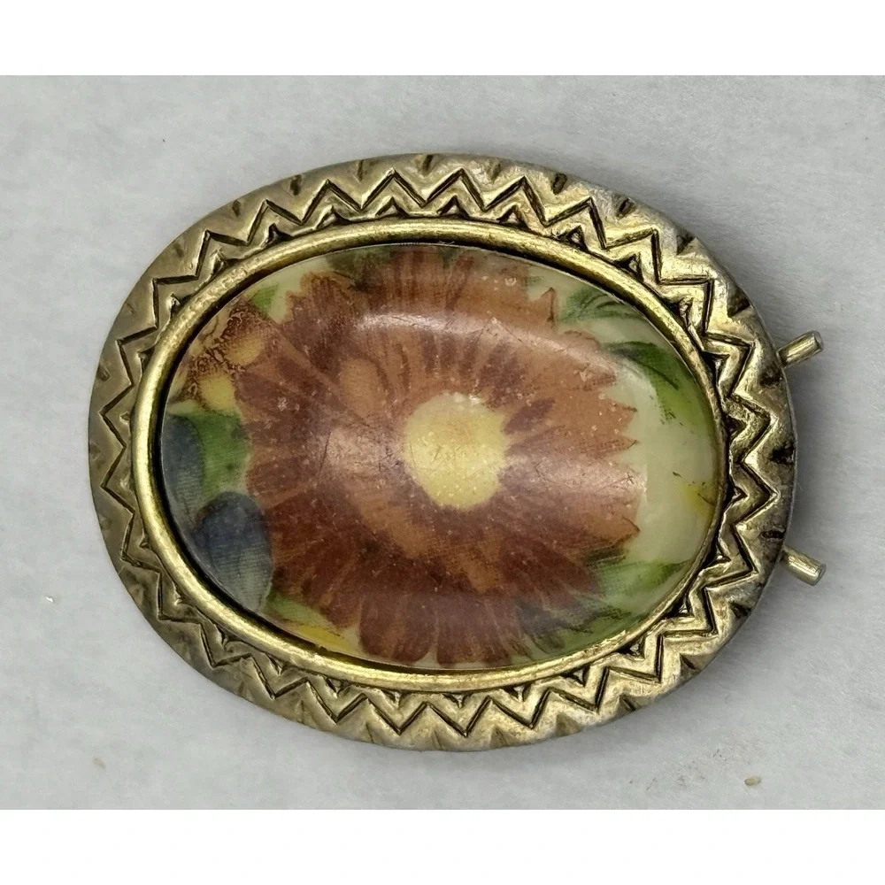 Vintage Floral‎ Porcelain Filigree Barrettes Lot Butterfly Oval